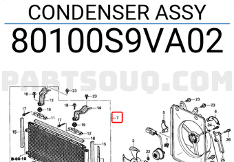 Honda 80100S9VA02 CONDENSER ASSY