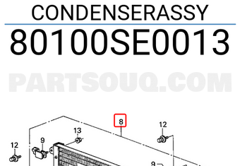 Honda 80100SE0013 CONDENSERASSY