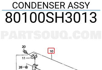 Honda 80100SH3013 CONDENSER ASSY