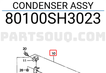 Honda 80100SH3023 CONDENSER ASSY