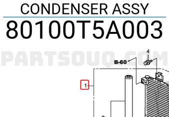 Honda 80100T5A003 CONDENSER ASSY