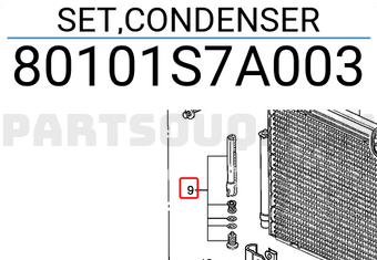 Honda 80101S7A003 SET,CONDENSER