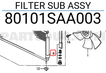 Honda 80101SAA003 FILTER SUB ASSY