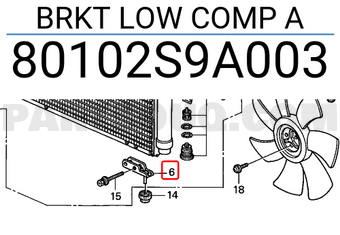 Honda 80102S9A003 BRKT LOW COMP A