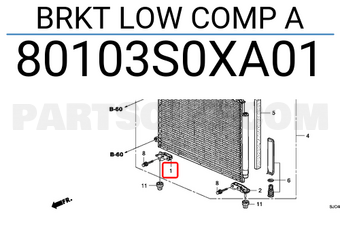 Honda 80103S0XA01 BRKT LOW COMP A