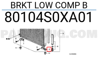 Honda 80104S0XA01 BRKT LOW COMP B