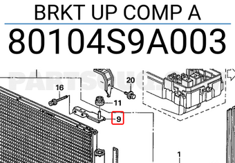 Honda 80104S9A003 BRKT UP COMP A
