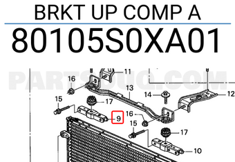 Honda 80105S0XA01 BRKT UP COMP A