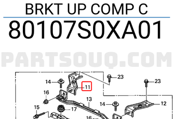 Honda 80107S0XA01 BRKT UP COMP C