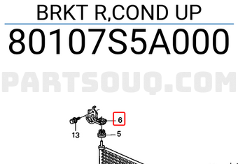 Honda 80107S5A000 BRKT R,COND UP