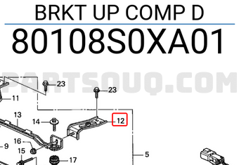Honda 80108S0XA01 BRKT UP COMP D