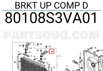 Honda 80108S3VA01 BRKT UP COMP D