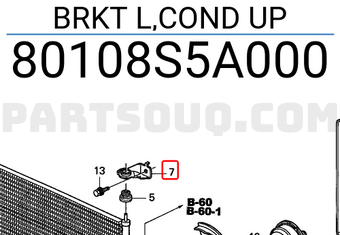 Honda 80108S5A000 BRKT L,COND UP
