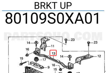 Honda 80109S0XA01 BRKT UP