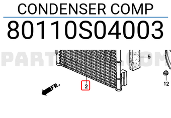 Honda 80110S04003 CONDENSER COMP