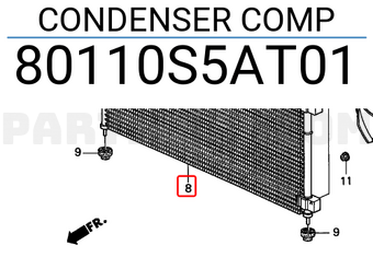Honda 80110S5AT01 CONDENSER COMP