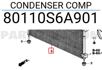 Honda 80110S6A901 CONDENSER COMP