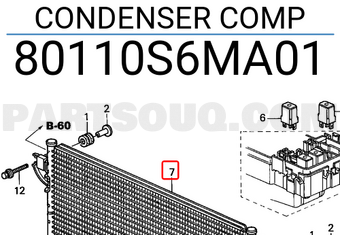 Honda 80110S6MA01 CONDENSER COMP