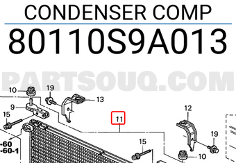 Honda 80110S9A013 CONDENSER COMP