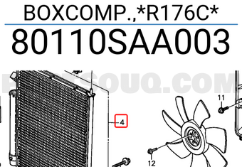 Honda 80110SAA003 BOXCOMP.,*R176C*