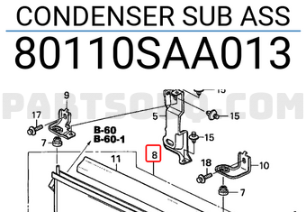 Honda 80110SAA013 CONDENSER SUB ASS