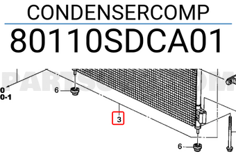 Honda 80110SDCA01 CONDENSERCOMP