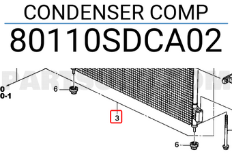 Honda 80110SDCA02 CONDENSER COMP