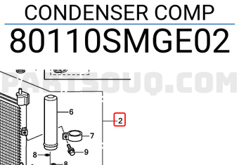 Honda 80110SMGE02 CONDENSER COMP