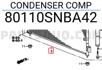 Honda 80110SNBA42 CONDENSER COMP