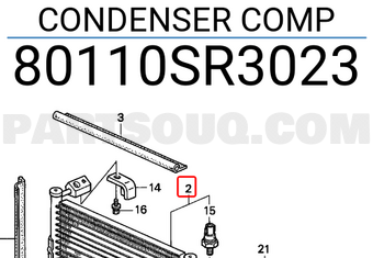 Honda 80110SR3023 CONDENSER COMP
