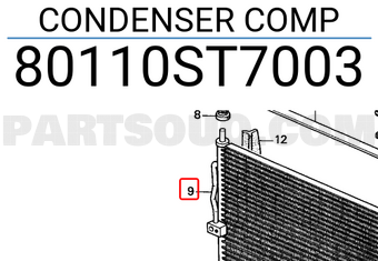 Honda 80110ST7003 CONDENSER COMP
