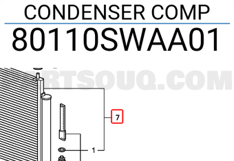 Honda 80110SWAA01 CONDENSER COMP