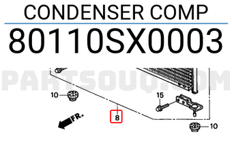 Honda 80110SX0003 CONDENSER COMP