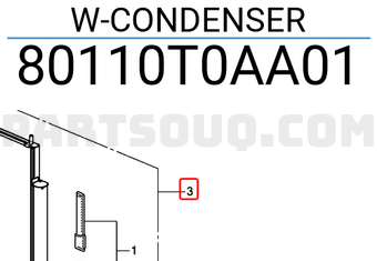 Honda 80110T0AA01 W-CONDENSER