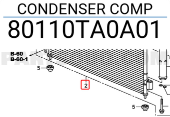 Honda 80110TA0A01 CONDENSER COMP