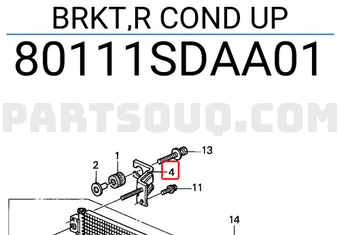 Honda 80111SDAA01 BRKT,R COND UP
