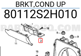 Honda 80112S2H010 BRKT,COND UP