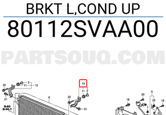 Honda 80112SVAA00 BRKT L,COND UP
