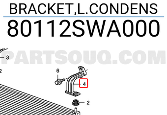 Honda 80112SWA000 BRACKET,L.CONDENS