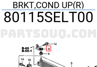 Honda 80115SELT00 BRKT,COND UP(R)