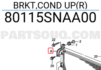 Honda 80115SNAA00 BRKT,COND UP(R)