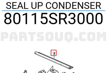Honda 80115SR3000 SEAL UP CONDENSER