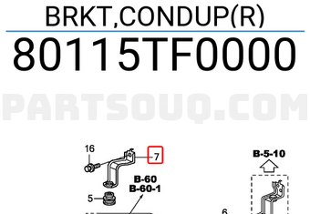 Honda 80115TF0000 BRKT,CONDUP(R)