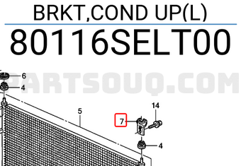 Honda 80116SELT00 BRKT,COND UP(L)