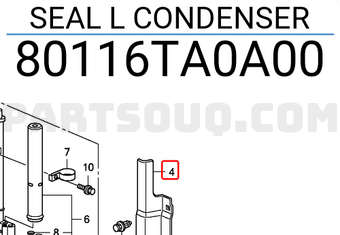Honda 80116TA0A00 SEAL L CONDENSER