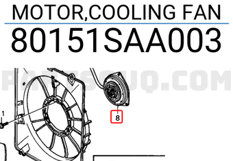 Honda 80151SAA003 MOTOR,COOLING FAN