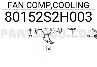 Honda 80152S2H003 FAN COMP,COOLING