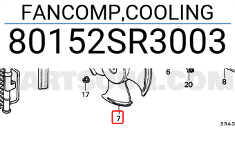 Honda 80152SR3003 FANCOMP,COOLING