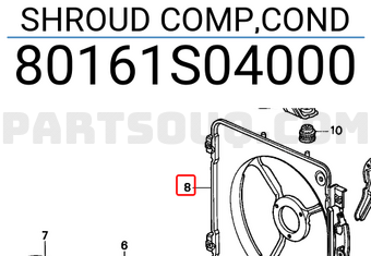 Honda 80161S04000 SHROUD COMP,COND