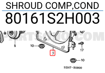 Honda 80161S2H003 SHROUD COMP,COND